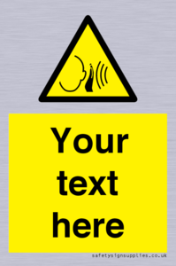 Custom warning sudden loud noise